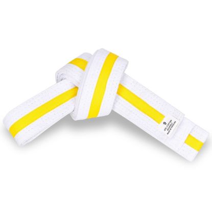 Picture of WHITE BELT WITH COLORS STRIPE