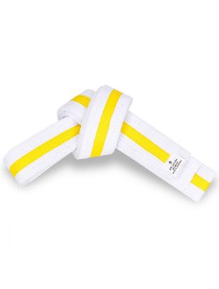 Picture of WHITE BELT WITH COLORS STRIPES